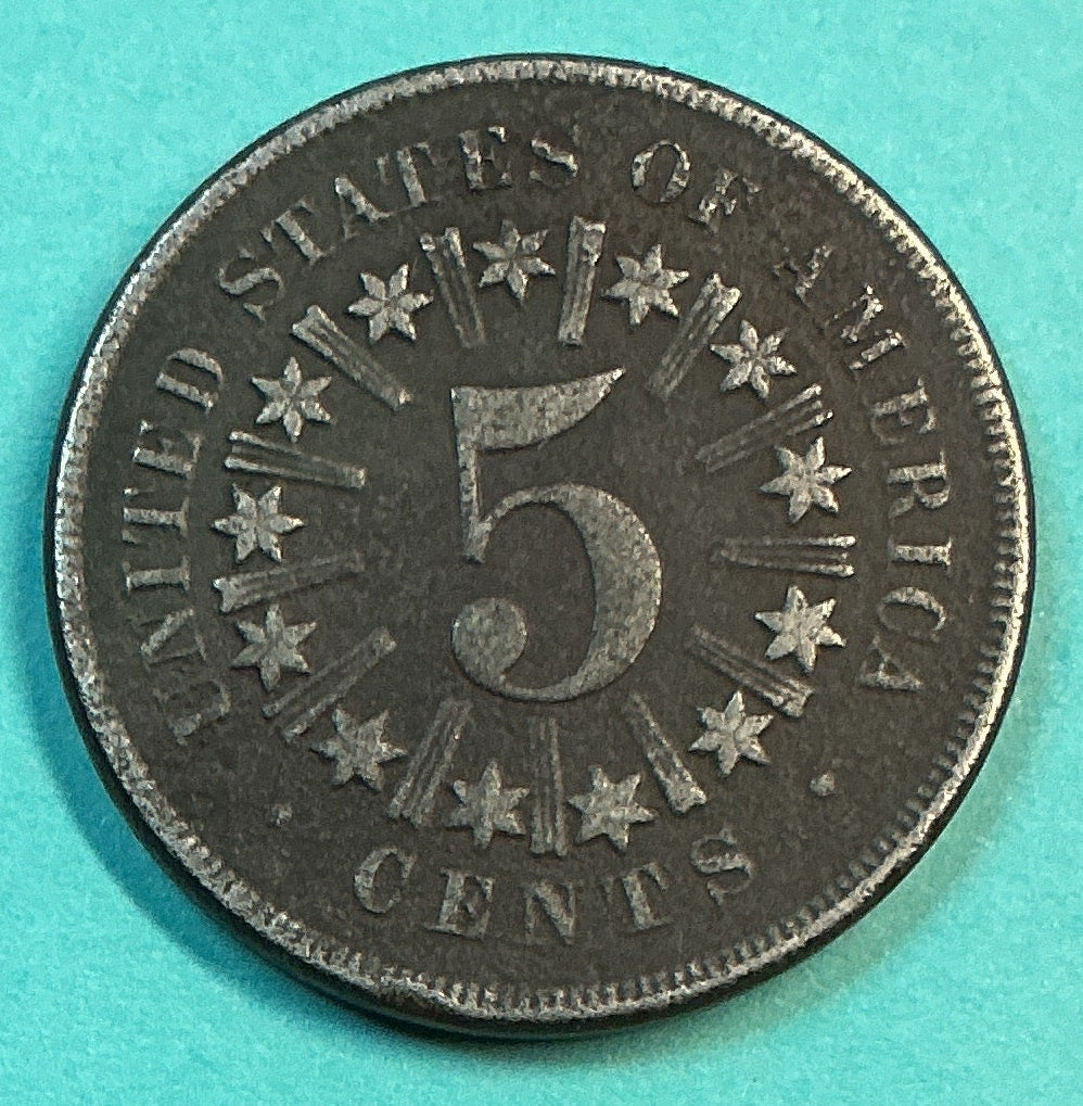 1866 Shield Nickel, Extra Fine+ Circulated Coin, Store #NL093