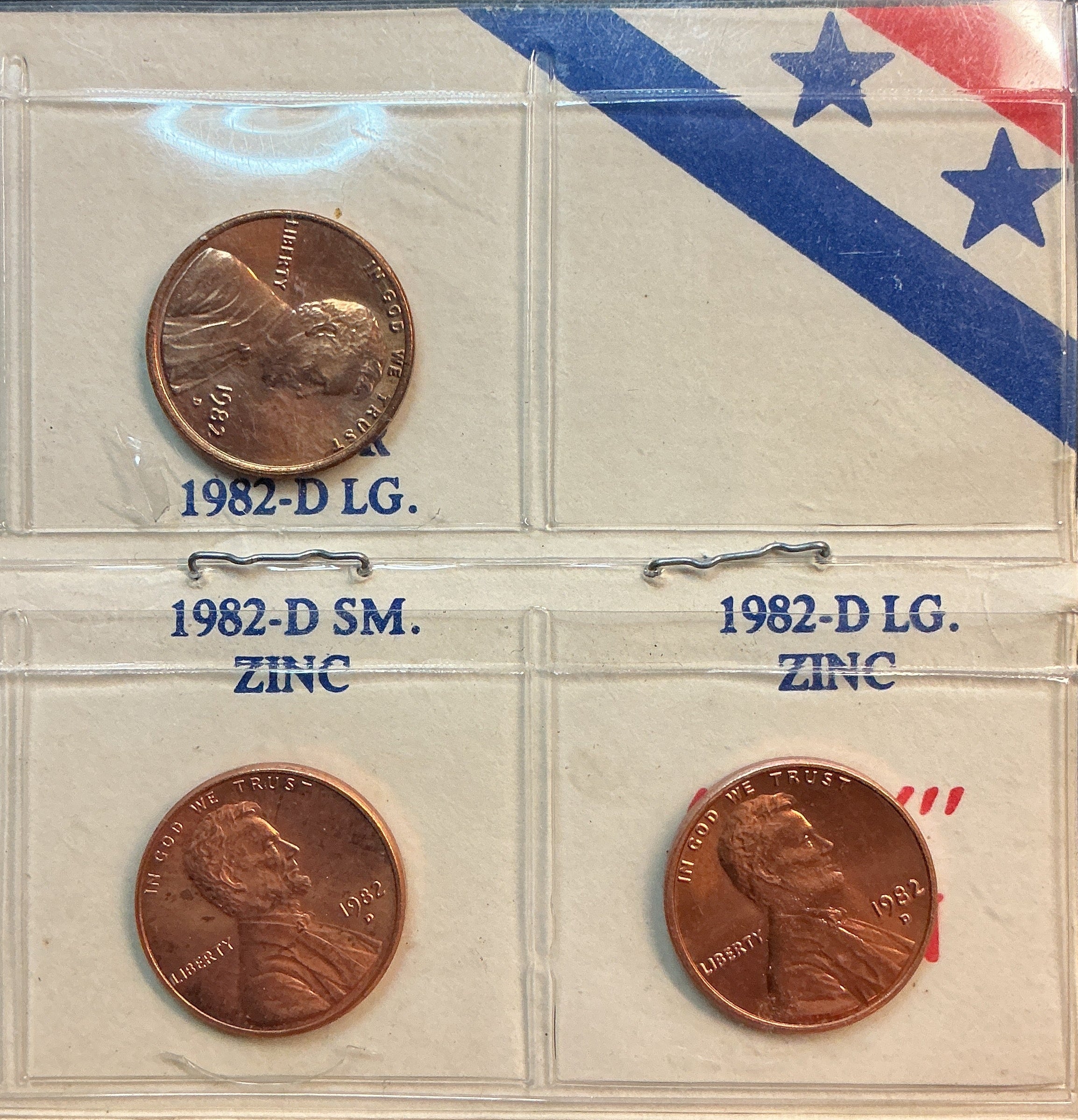 1982 Large & Small Date, Lincoln Memorial Cents Set, Store #CT001