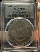 .999 silver, 1 Troy Ounce, 2023 Fiji Privy Morgan Ag, PCGS MS-70, Store