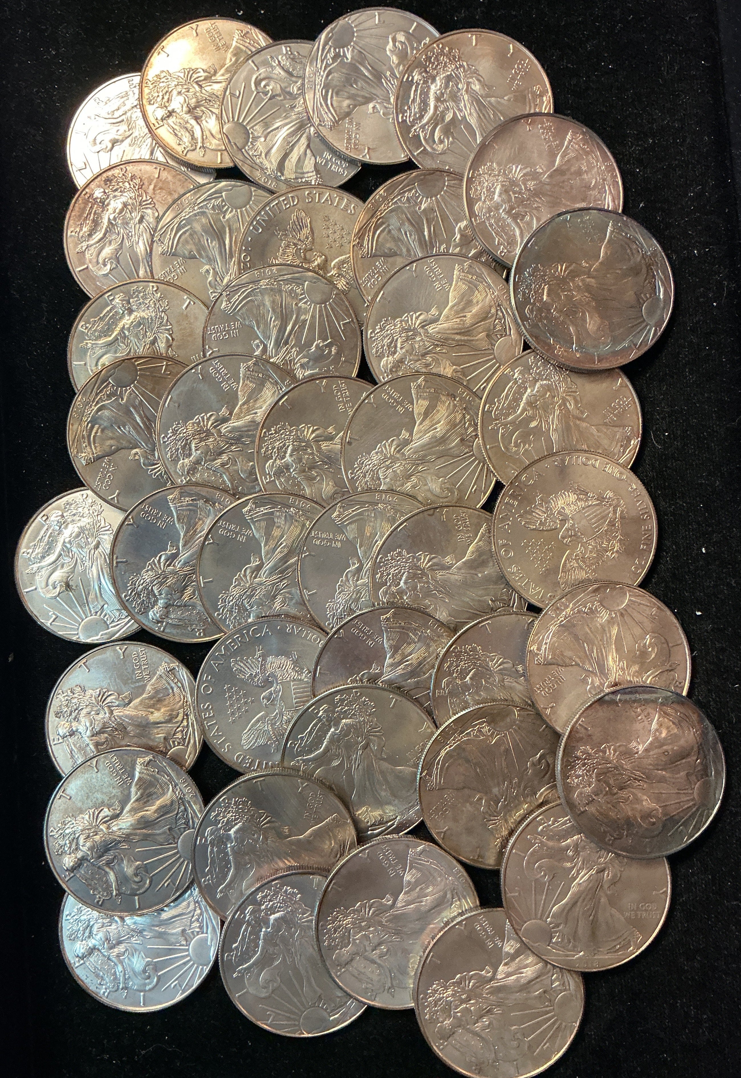 2018 TONED American Silver Eagle Rolls. Store #SR050