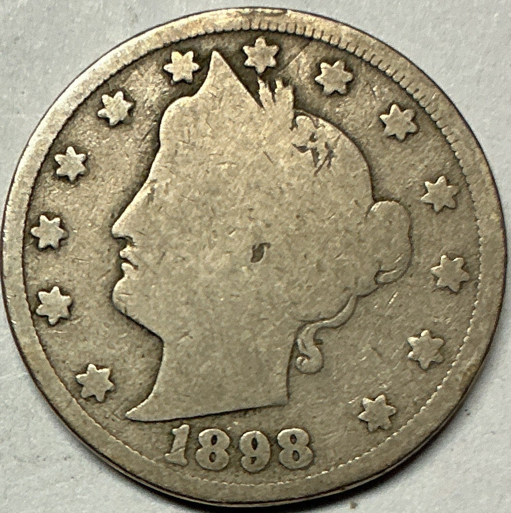 1898 Liberty Nickel, Good Circulated, Coin, Store #NL1388