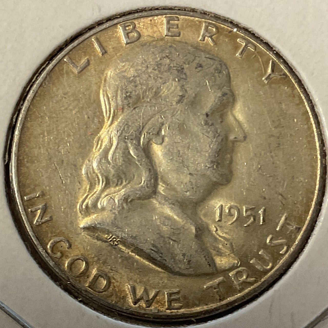 1951-S Ben Franklin Half Dollar, About Uncirculated Coin, Store #HR1807