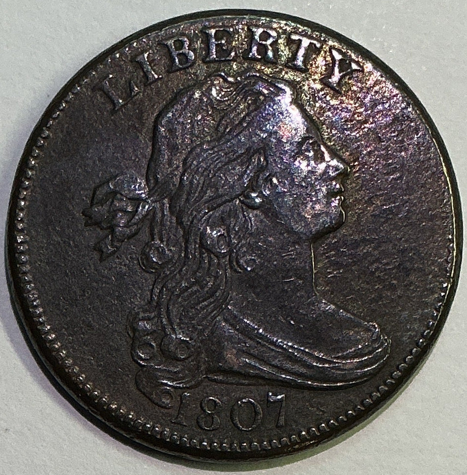 1807 Draped Bust Large Cent, About Uncirculated Coin, Store #CT1244