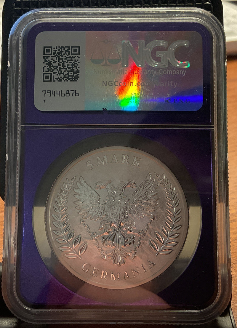.999 Silver, 1 Troy Ounce, 2021 Germania S5M, Private Issue, NGC MS-70, Store