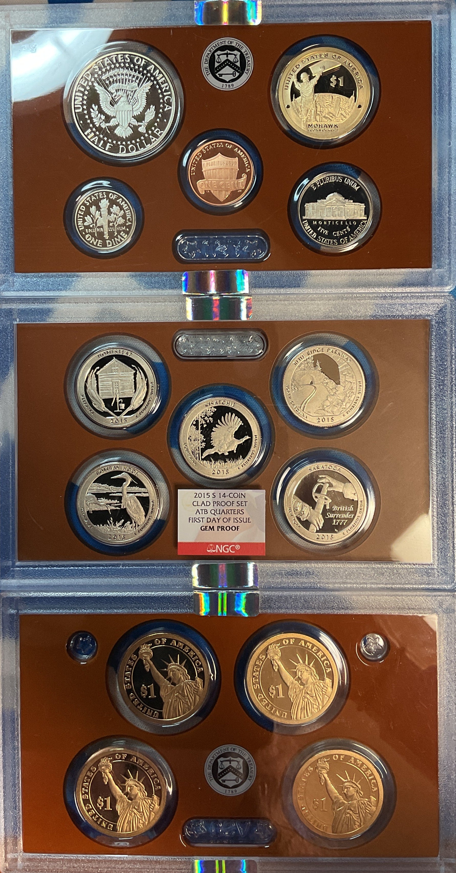 2015 Proof Set, 14 Coin Proof Set, Encased in Original Government Packaging.