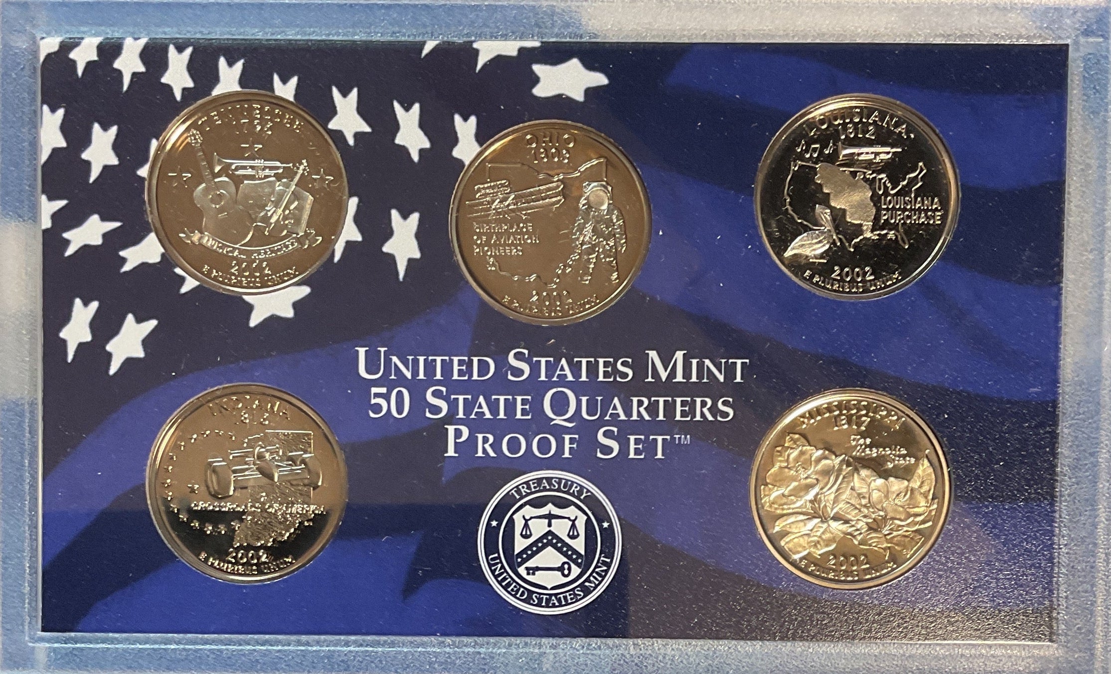 2002 U.S. Mint 50 State Quarters Proof Set, in Original Government Packaging.