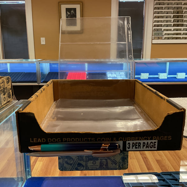 3 Pocket Large Currency Pages, Thumb-Cut Currency Pages, Side Load