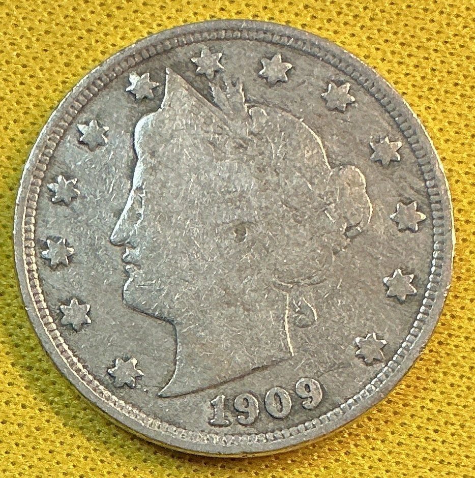 1909 Liberty Nickel, Very Good Circulated Coin, Store #NL906