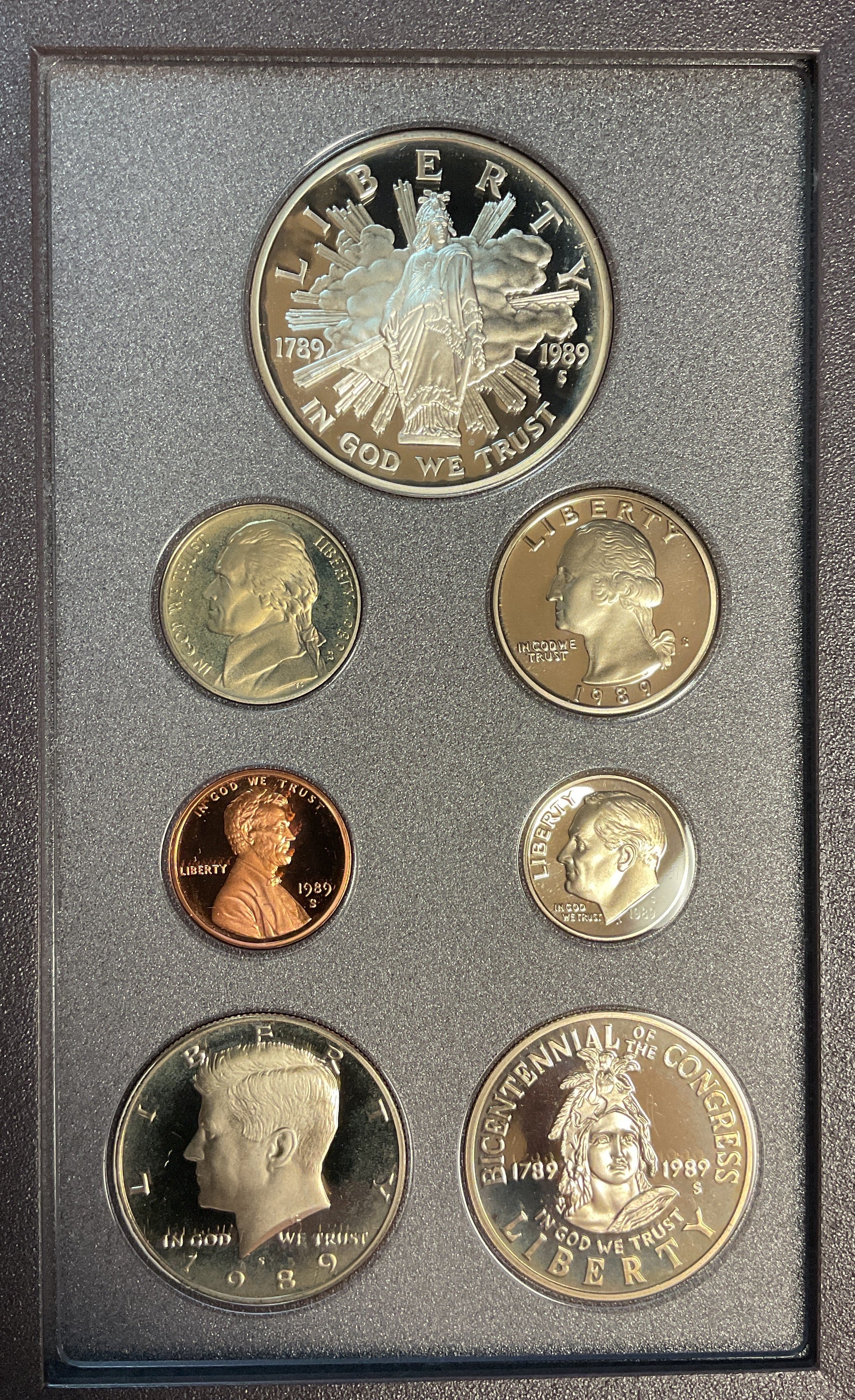 1989 U.S. Mint Prestige Set, Triumph of Democracy Commemorative. Store #PT009