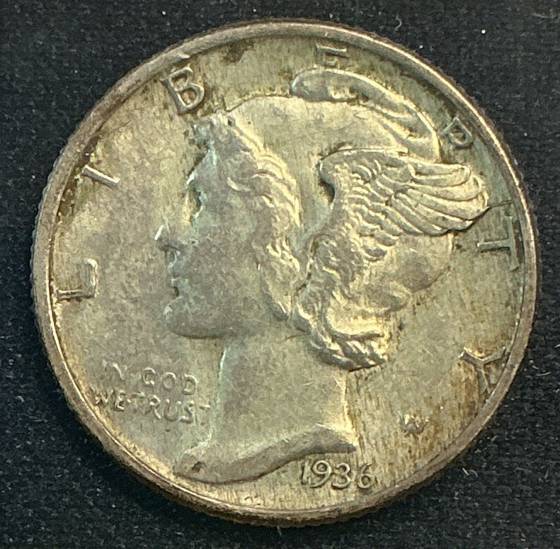 1936 Mercury Dime, Extra Fine Circulated Coin, Store #DE0636