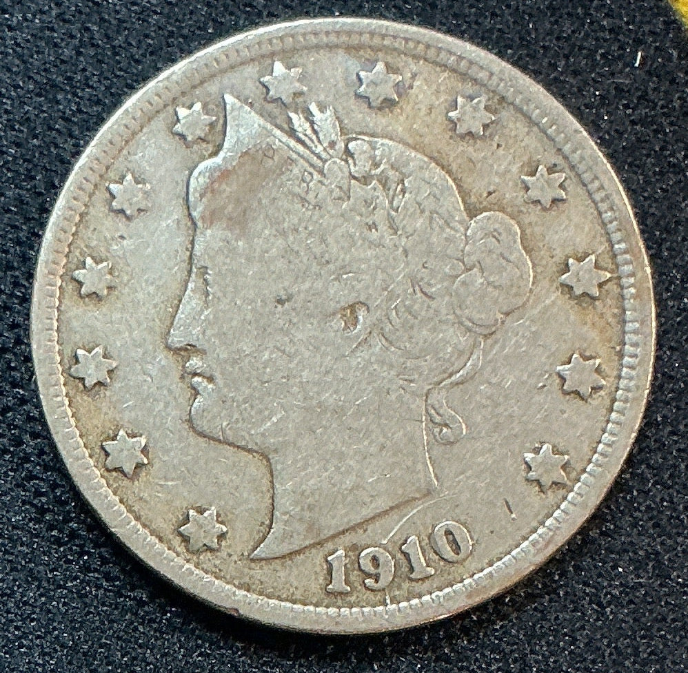 1910 Liberty Nickel, Very Good Circulated Coin, Store #NL910