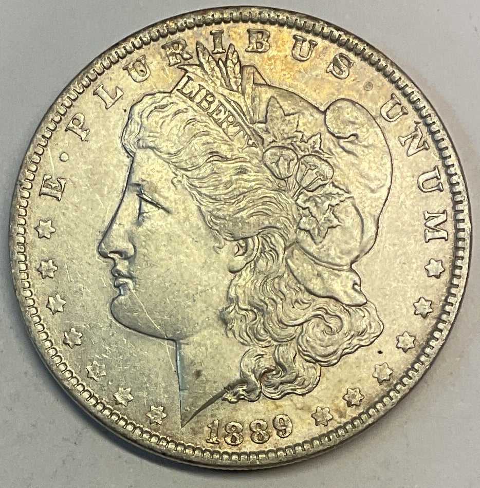 1889 Morgan Dollar, About Uncirculated Coin, Store #DR0898