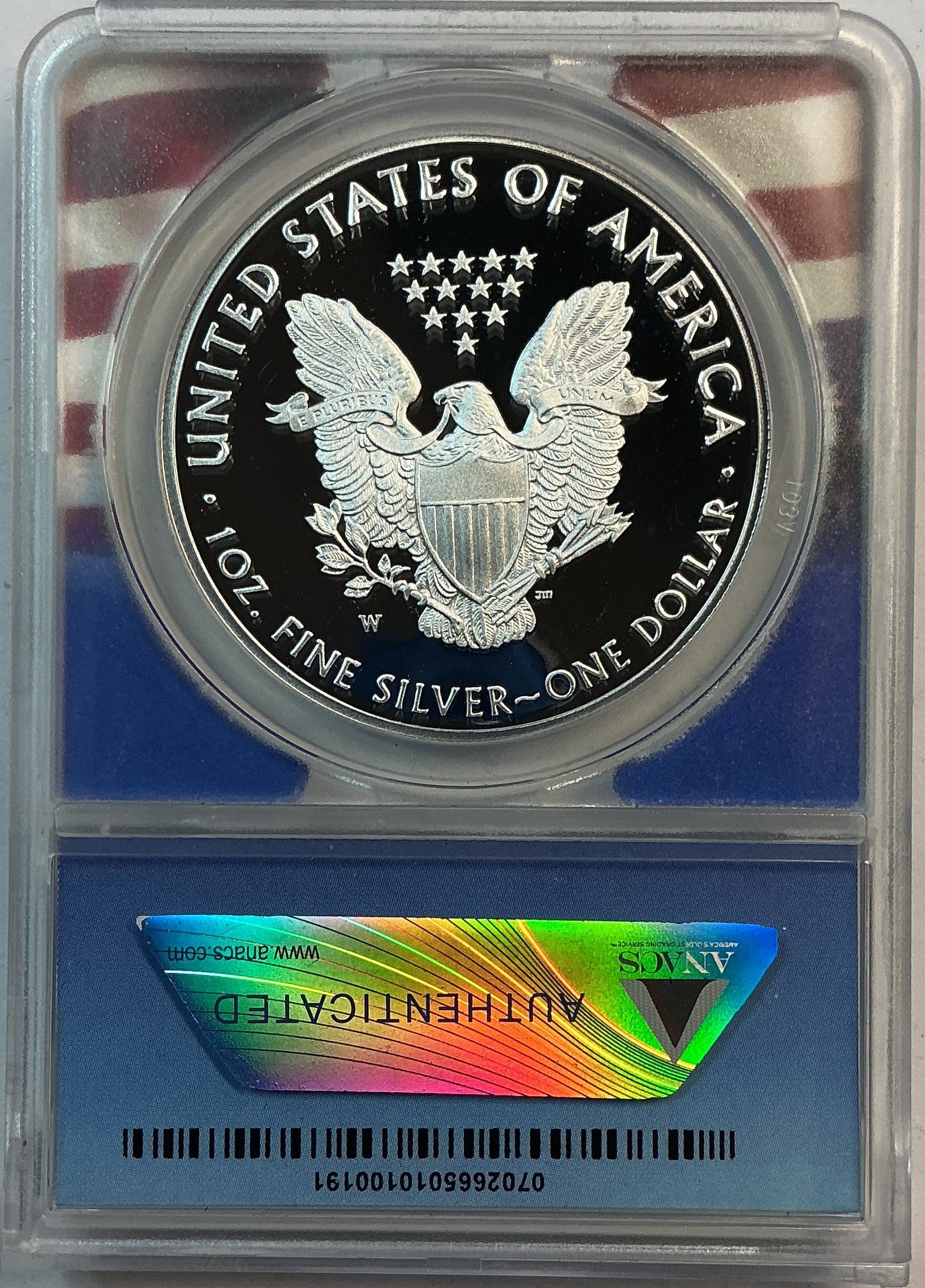 2020-W American Silver Eagle, ANACS PR-70 DCAM, in BOX, Store# AE0348