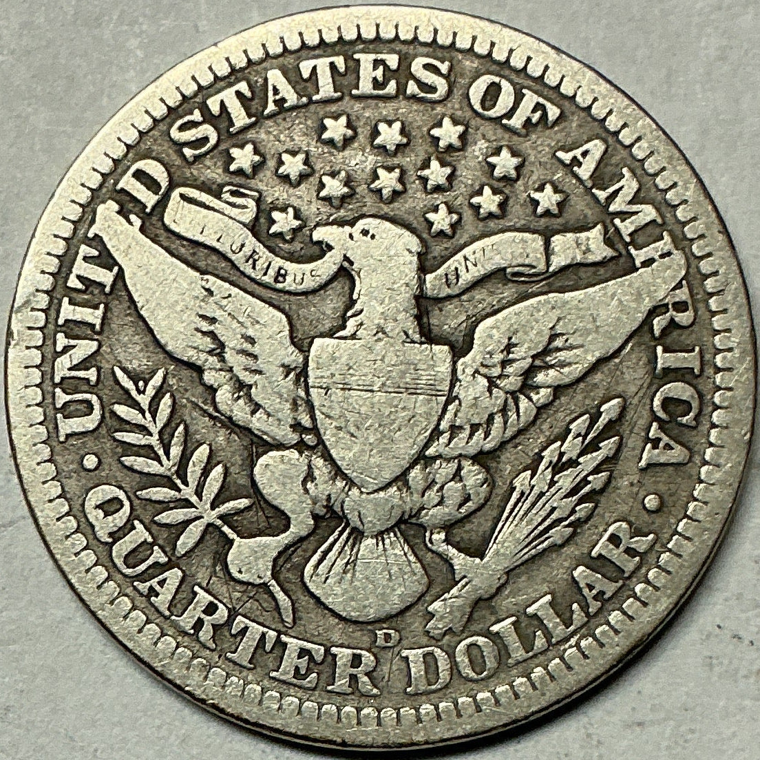 1909-D Barber Quarter, Fine Circulated Coin, Store #QR1962