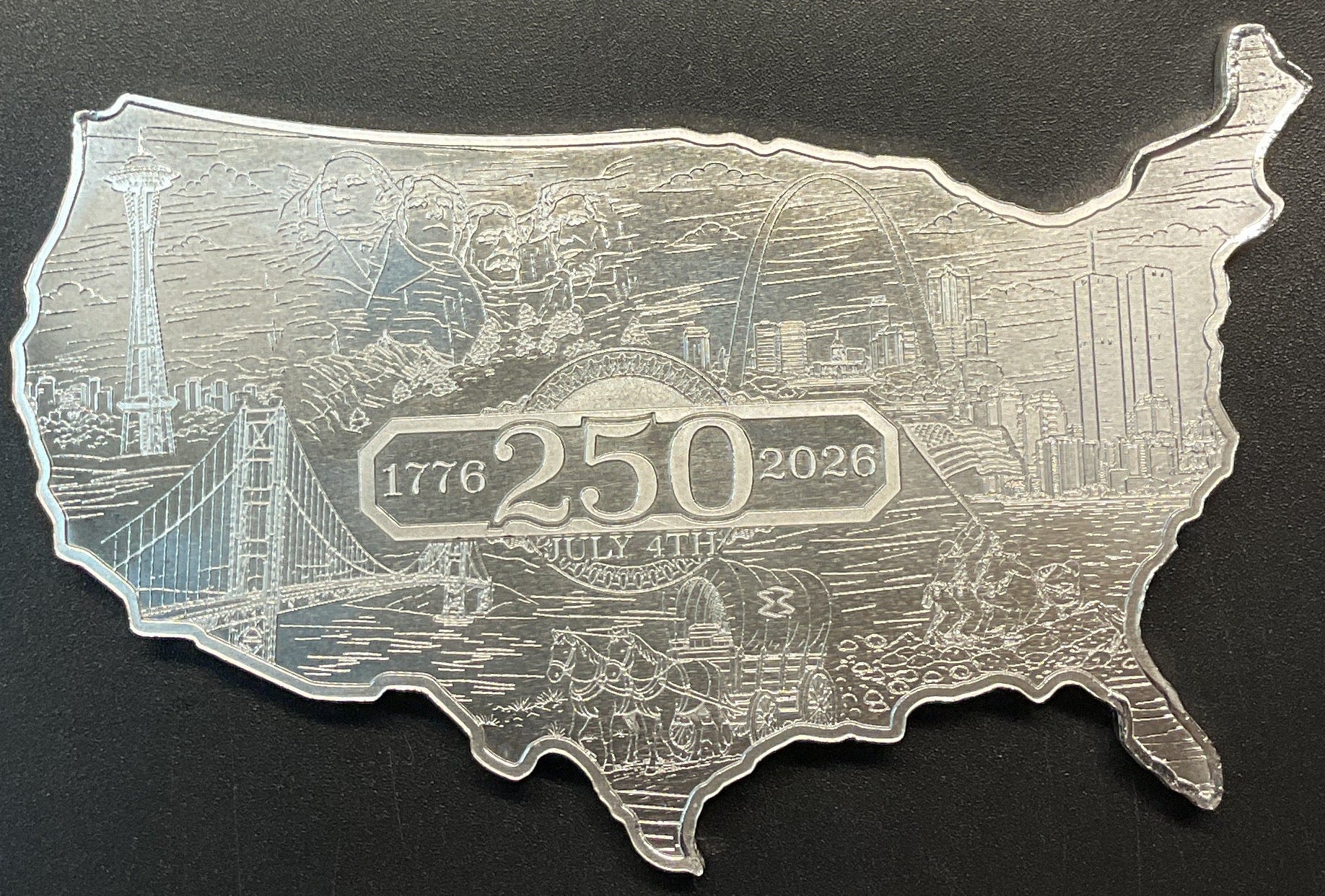 250th Anniversary U.S.A., .999 silver, 5 Troy Ounce, Silver Bullion, Store #SR075