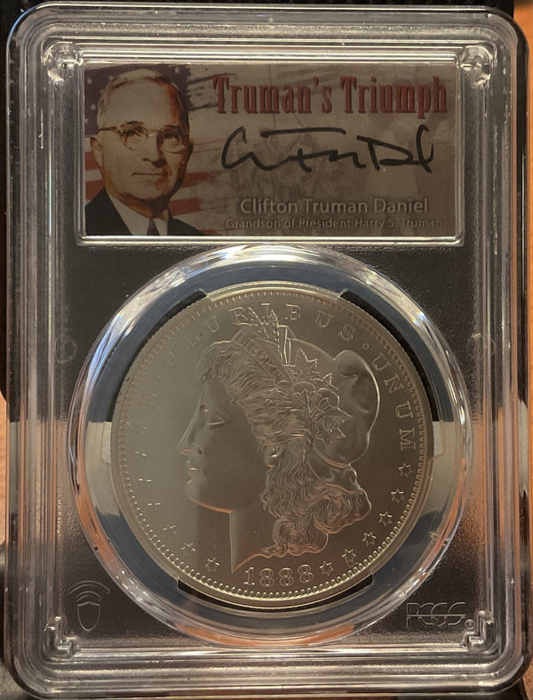 .999 silver, 1 Troy Ounce, 2023 Fiji Privy Morgan Ag, PCGS MS-70, Store #SR059