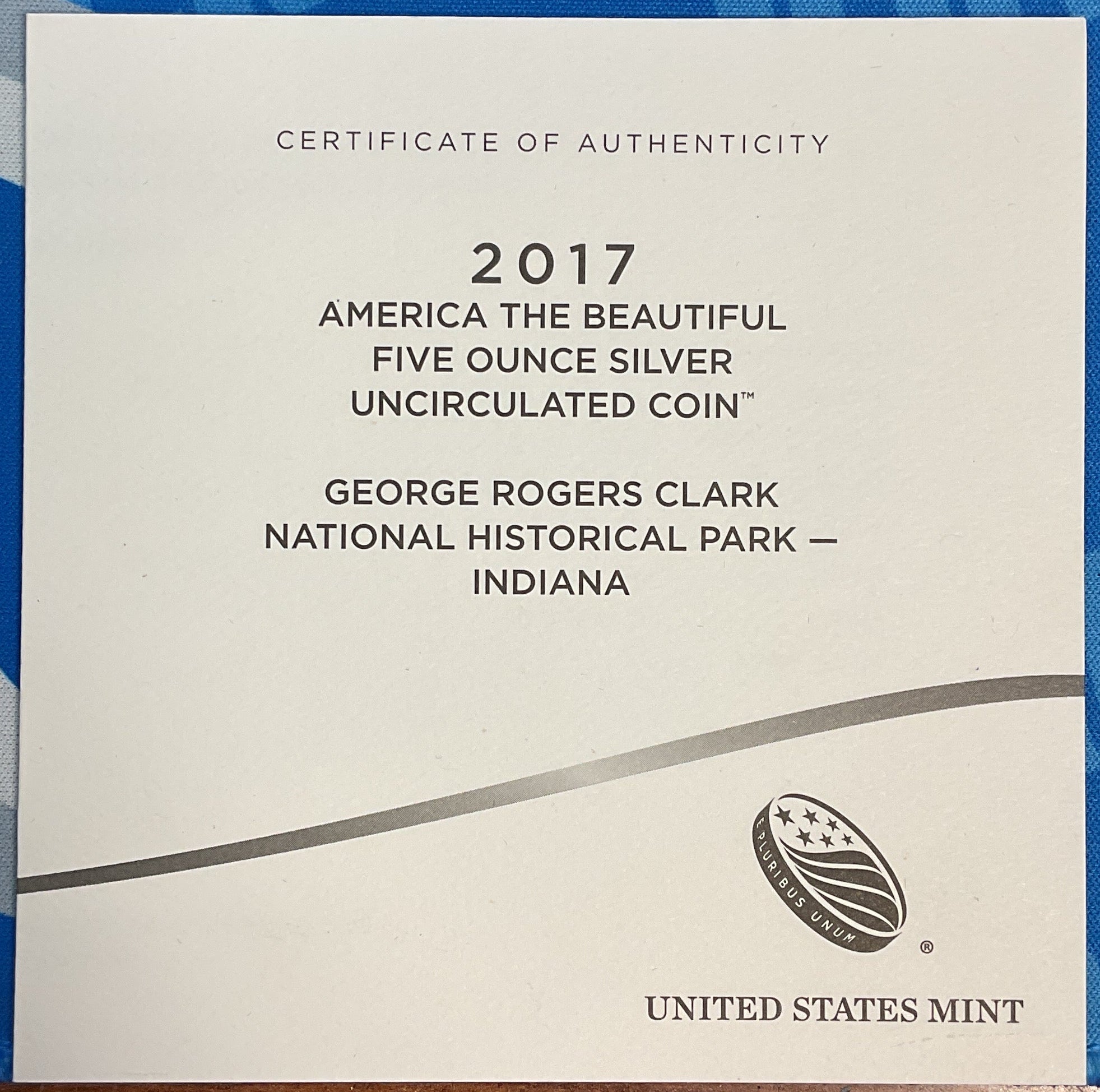 2017 America the Beautiful 5 Troy Ounce Silver, U.S. Mint UC Coin, #SR070
