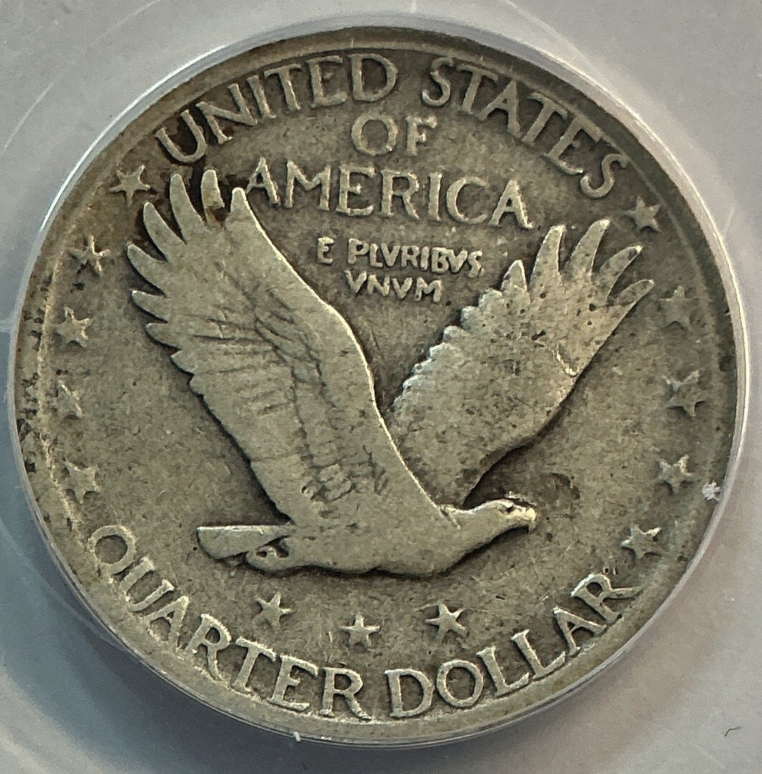 1921 Standing Liberty Quarter, ANACS VG-10, Semi-Key Date, Store #QR1616