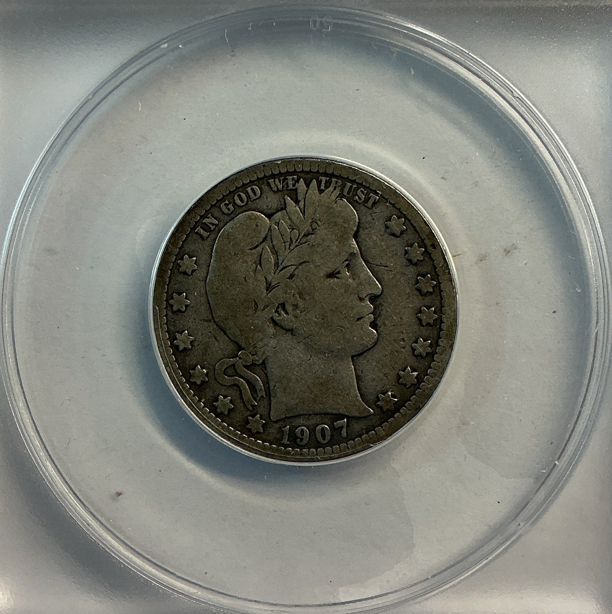 1907-O Barber Quarter, ANACS Very Good 8. Store #QR1485