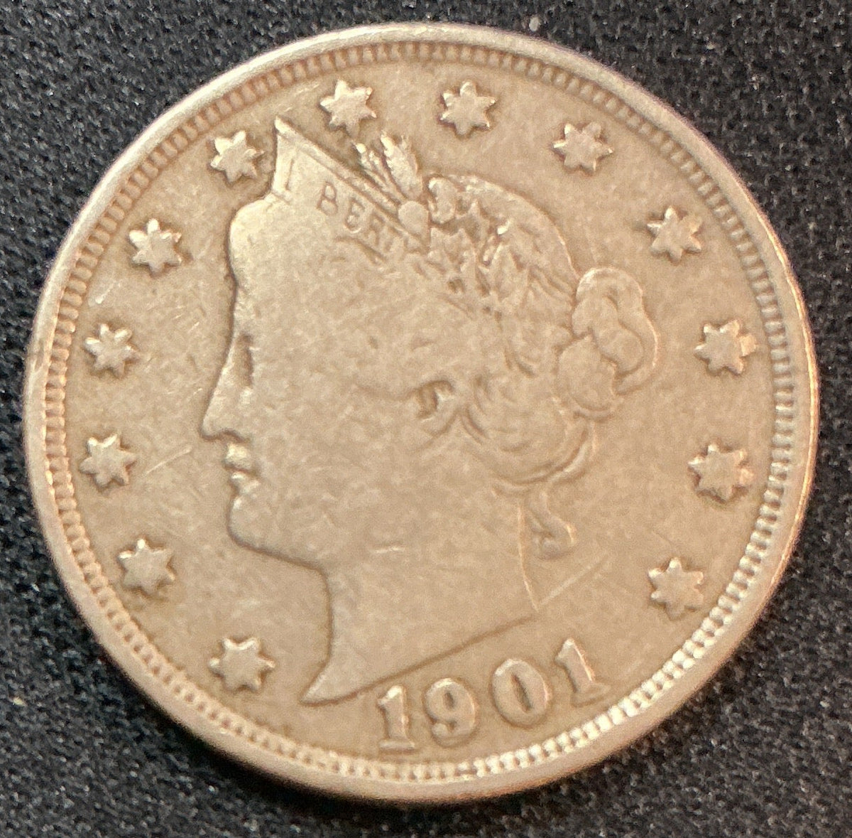 1901 Liberty Nickel, Very Good Circulated Coin, Store #NL881