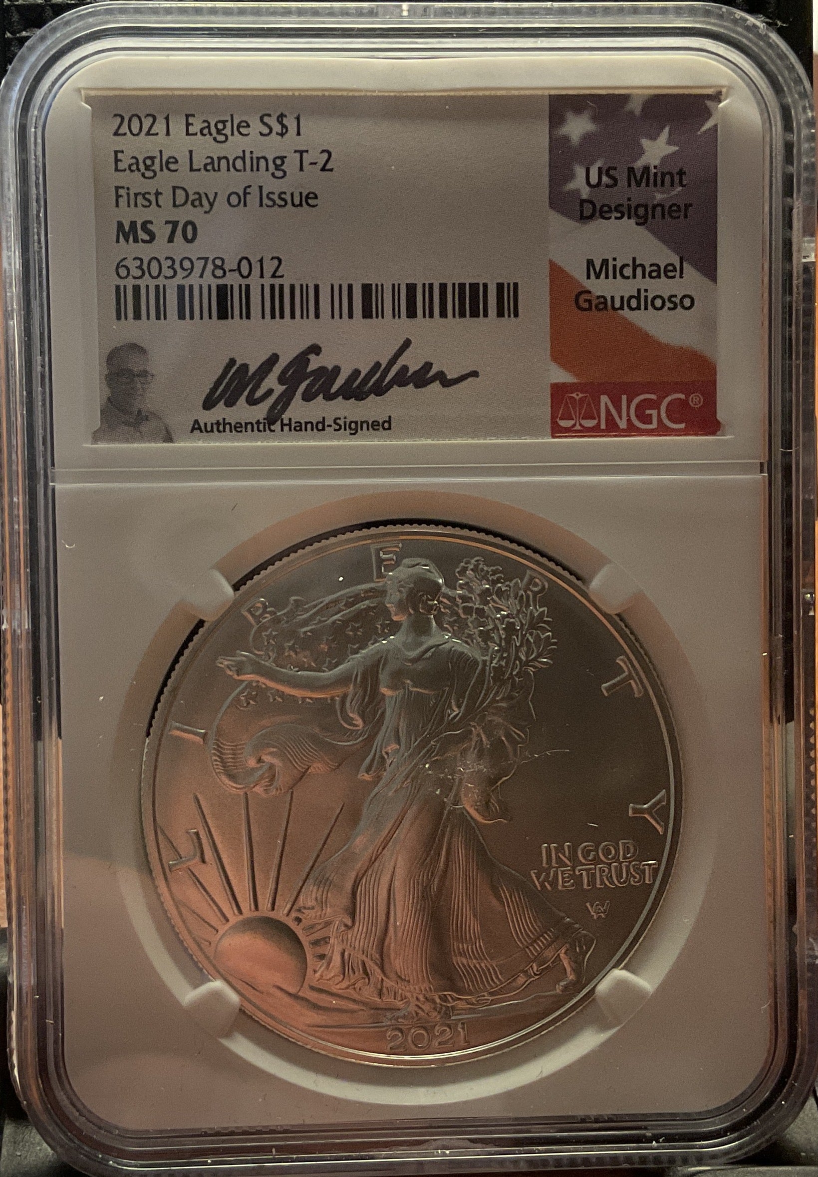 2021(W) American Silver Eagle, NGC MS-70, .999 Silver, 1 Troy Ounce, Store #AE0262