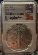 .999 Silver, 1 Troy Ounce, 2021(W) American Silver Eagle, NGC MS-70, Store