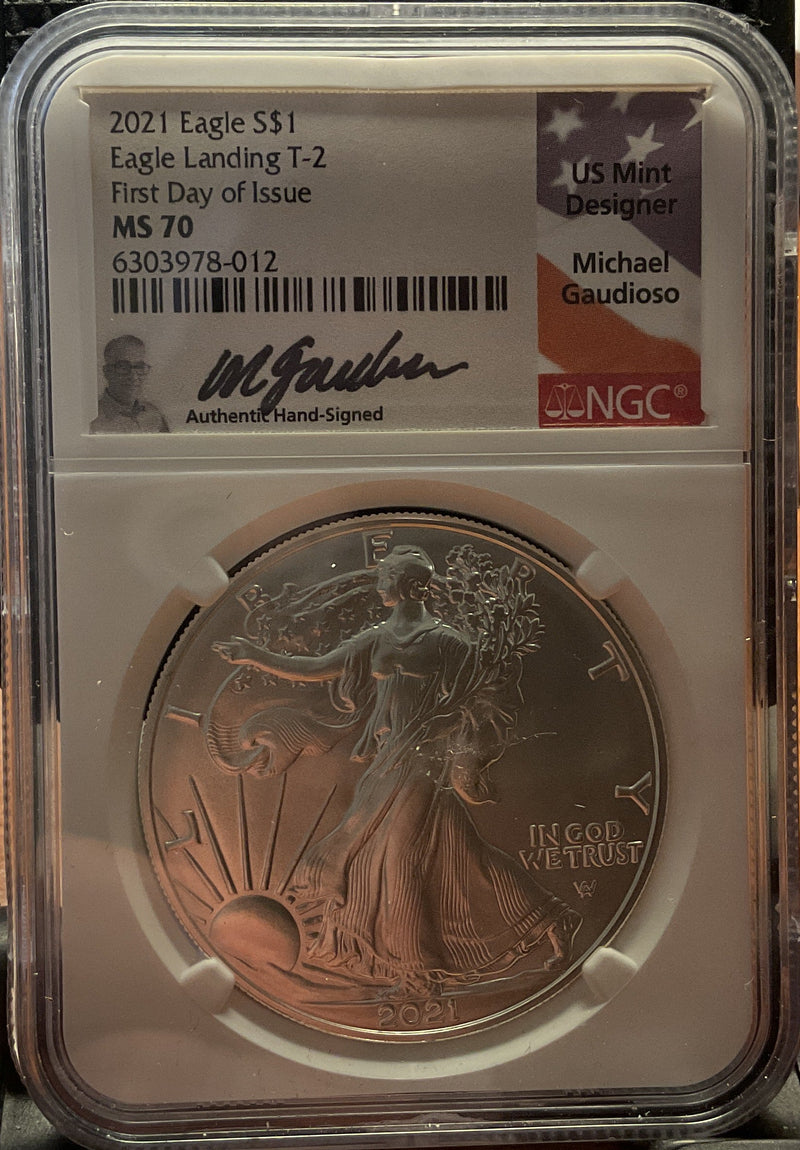 .999 Silver, 1 Troy Ounce, 2021(W) American Silver Eagle, NGC MS-70, Store