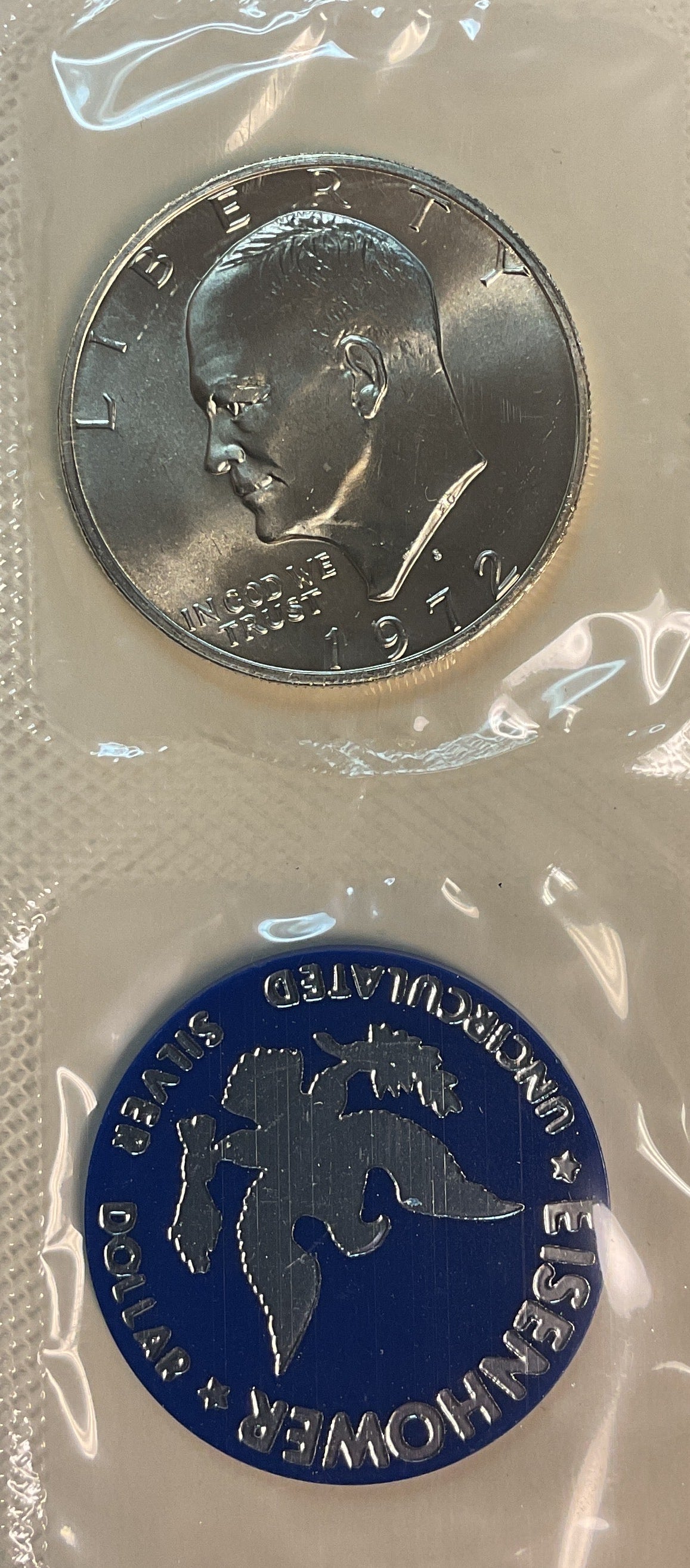 1972 Eisenhower Uncirculated Silver Dollar. Store #PT051