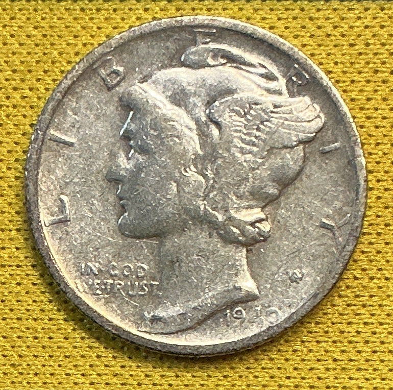 1940-S Mercury Dime, Mint State Uncirculated Coin, Store #DE0685