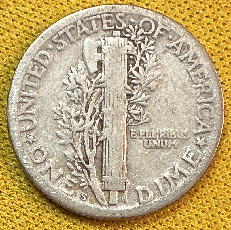 1919-S Mercury Dime, Fine Circulated Coin, Store #DE0512