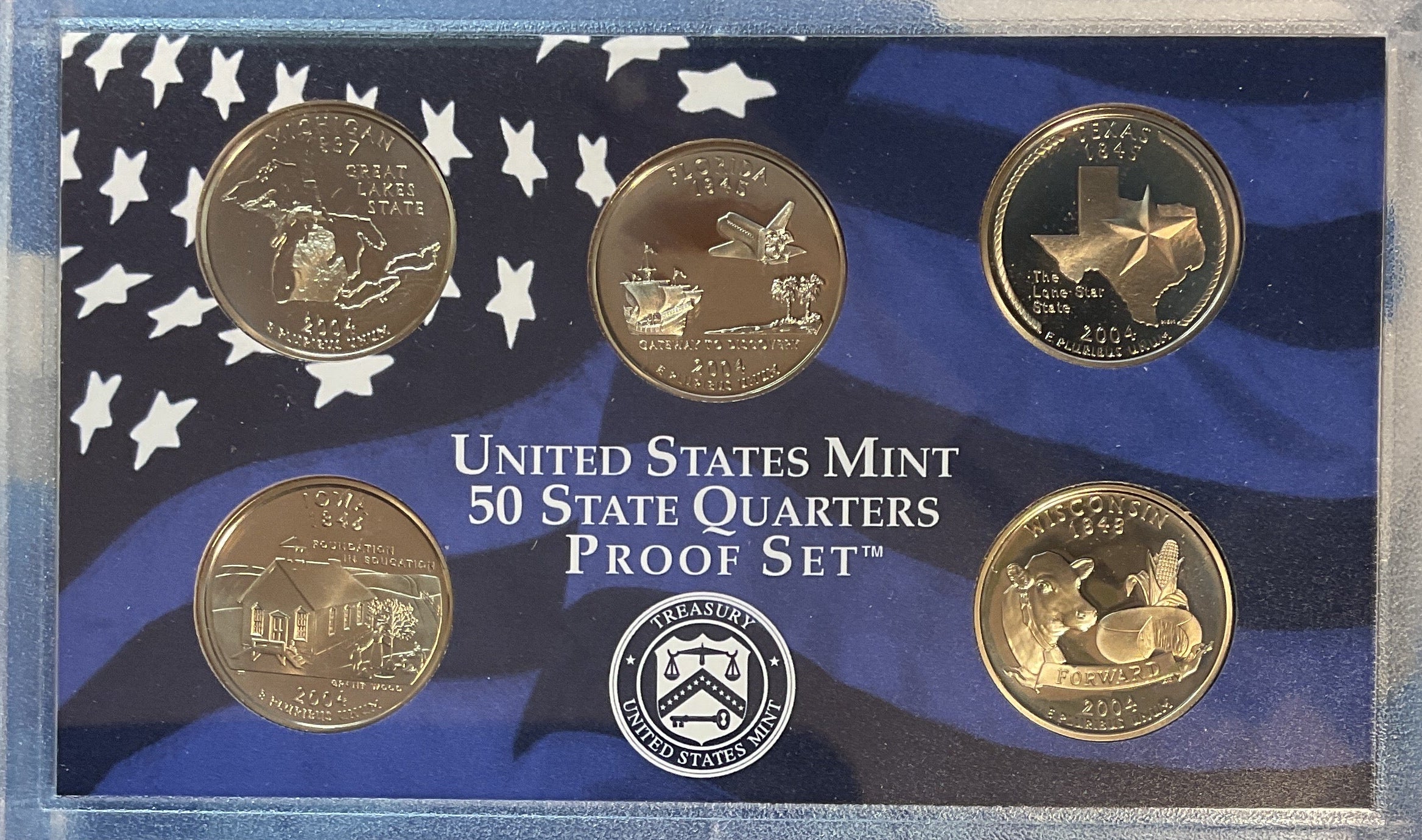 2004 U.S. Mint 50 State Quarters Proof Set, in Original Government Packaging.