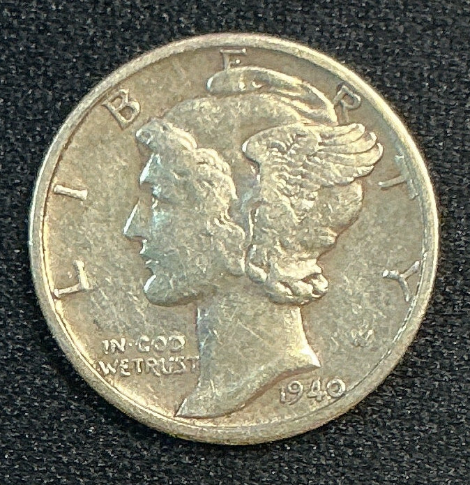 1940-D Mercury Dime, About Uncirculated Coin, Store #DE0673