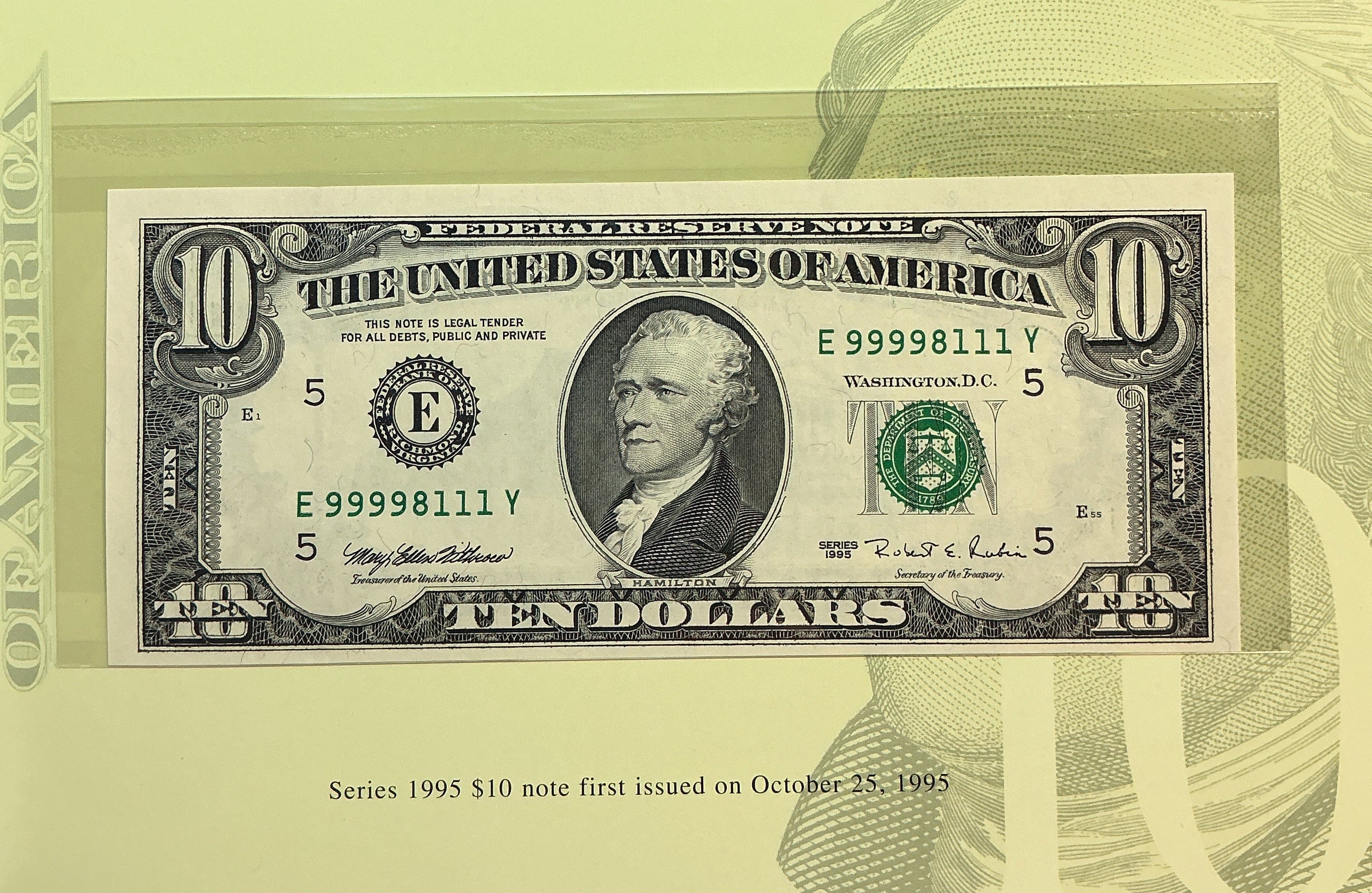 1995, 1999 Premium Federal Reserve Set Series 1995 & 1999, BEP, #FRN011
