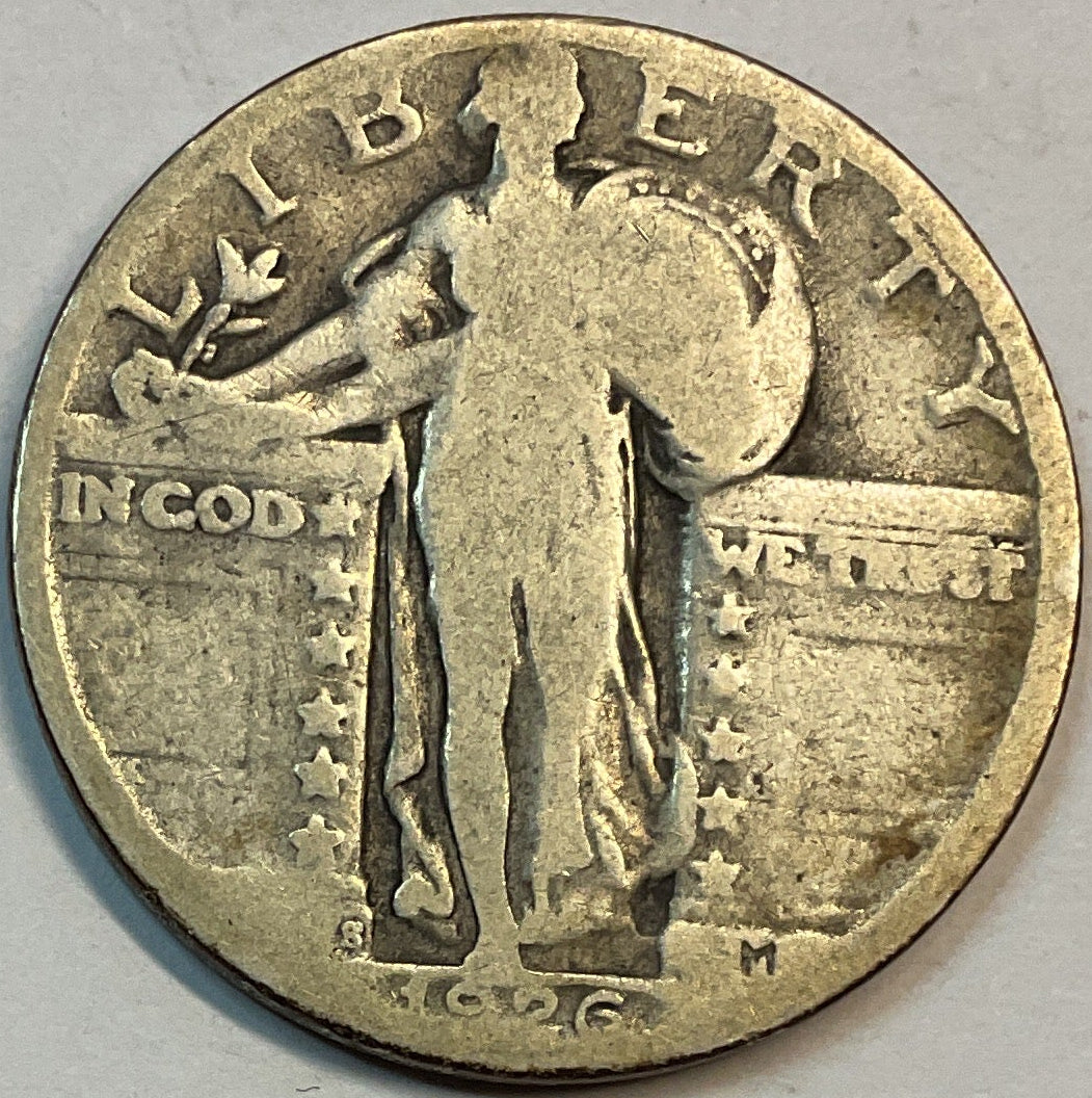 1926-S, Standing Liberty Quarter, Very Good Circulated Coin, Store #QR1170