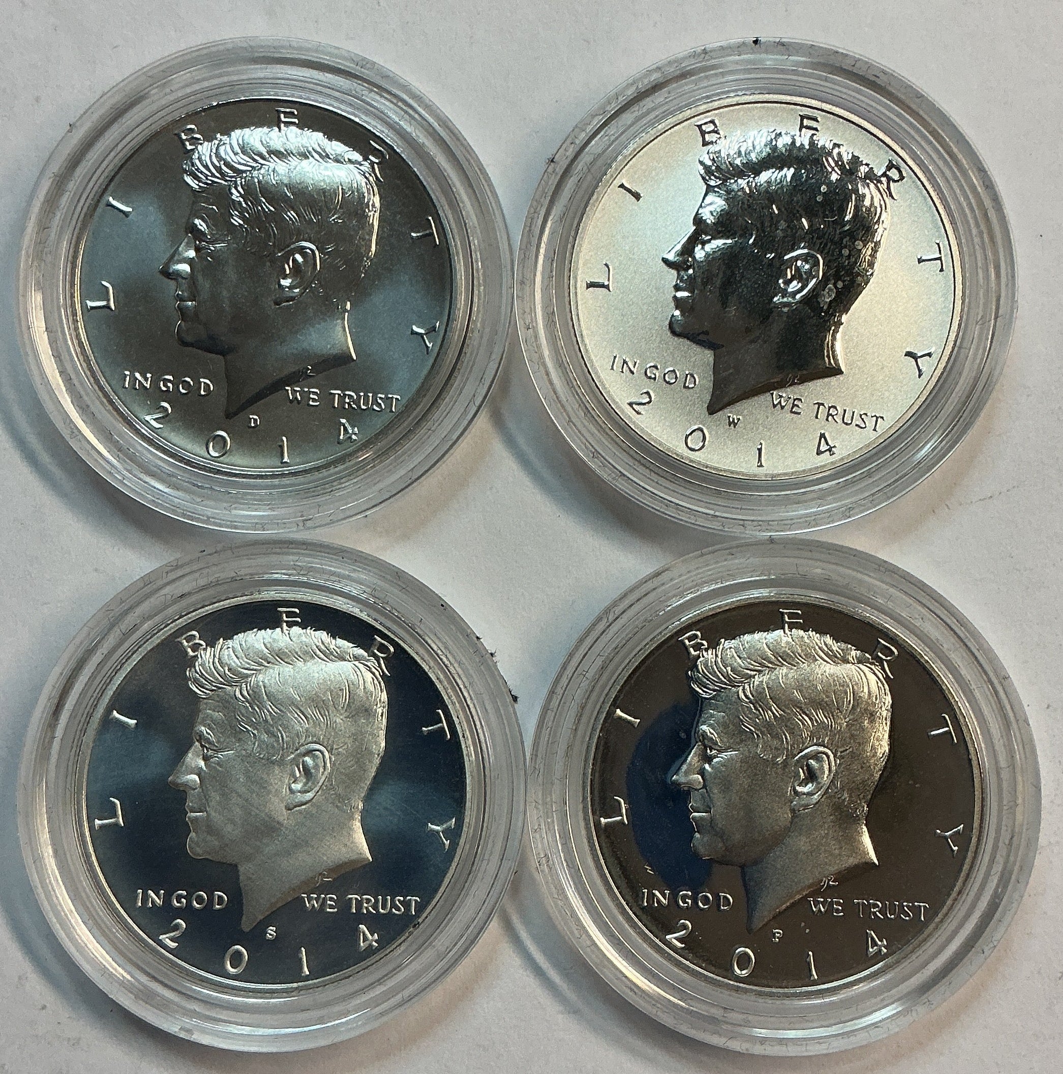 2014 50th Anniversary Kennedy Half-Dollar Silver 4-Coin Silver Set, Store #SR104