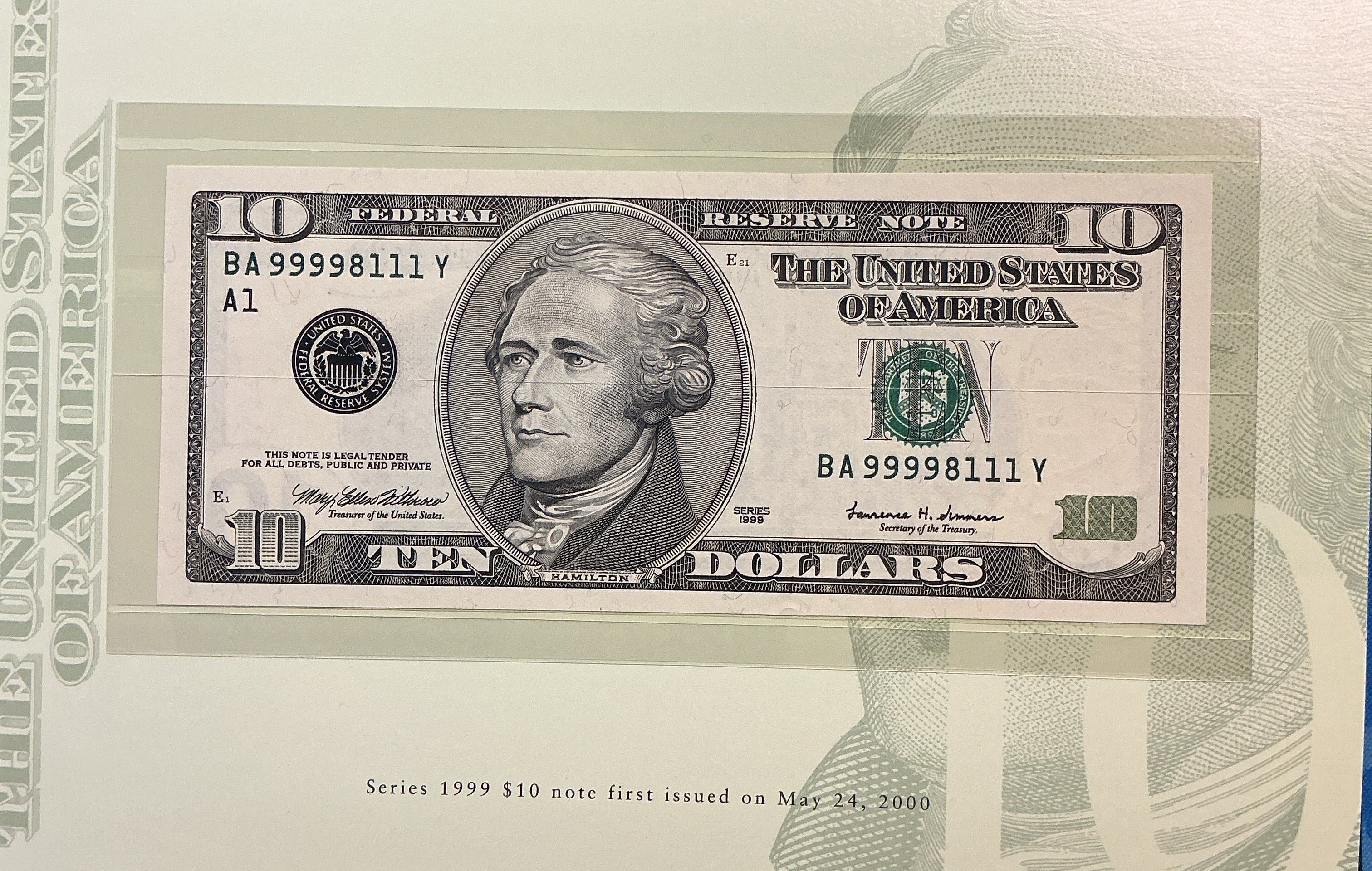1995, 1999 Premium Federal Reserve Set Series 1995 & 1999, BEP, #FRN011