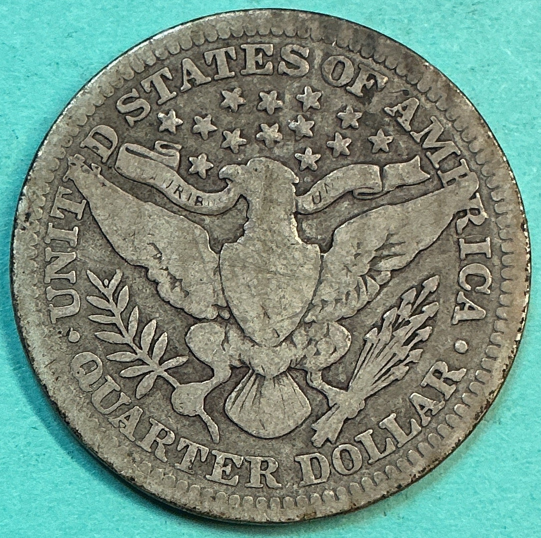 1905 Barber Quarter., Good Circulated Details., Store#QR1231