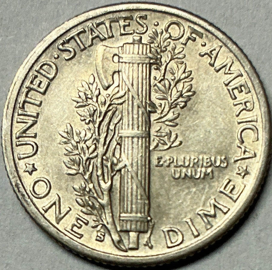 1938-S Mercury Dime, About Uncirculated+ Coin, Store #DE0996