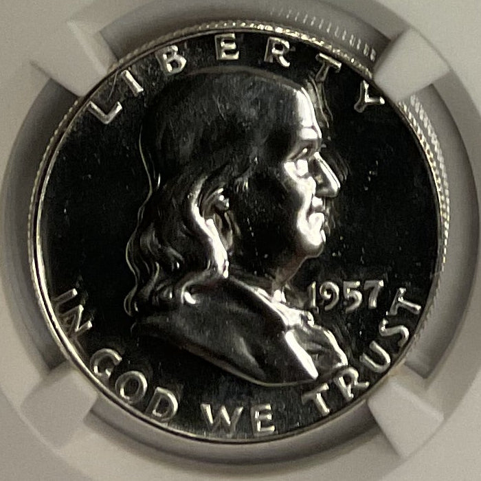 1957 Ben Franklin Half Dollar, NGC PF67, Proof Uncirculated Coin, Store #GHR1808