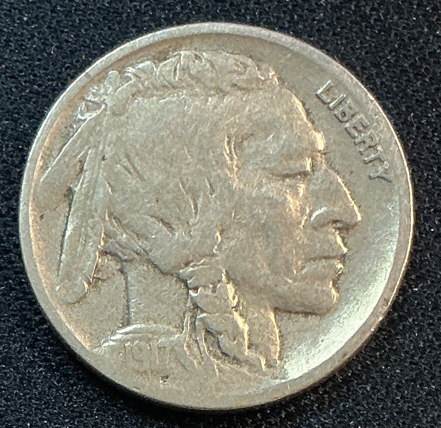 1917-D Buffalo Nickel, Very Good+ Circulated Coin, Store #NL984