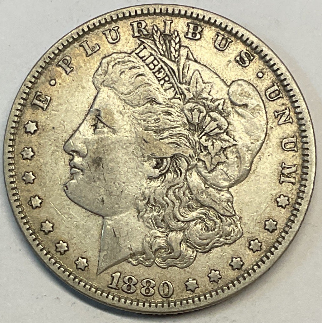 1880 Morgan Silver Dollar, Extra Fine Circulated Coin, Store #DR0873