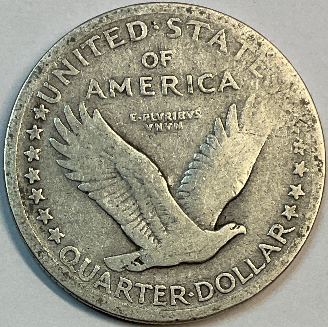 1917 T-1, Standing Liberty Silver Quarter, Fine Circulated Coin, Store #QR1162