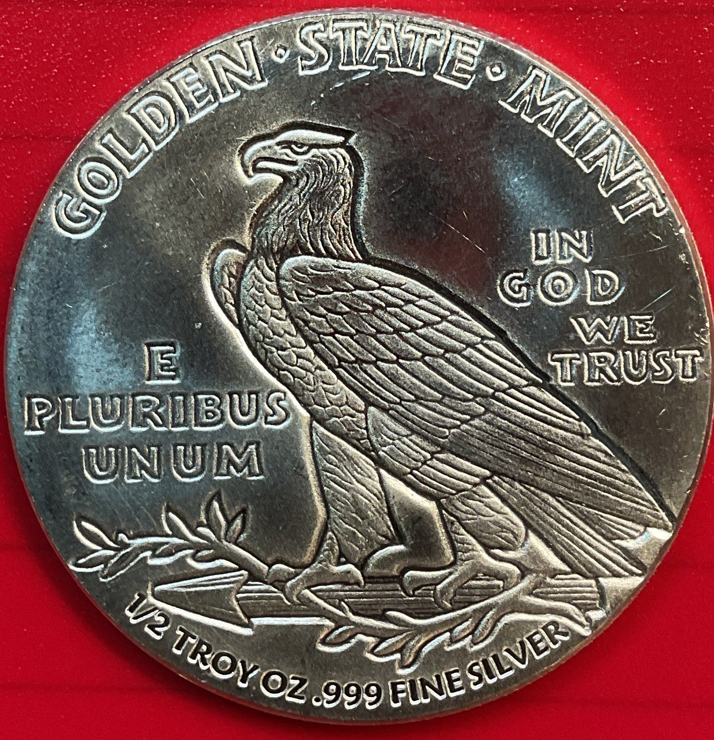 .999 silver, 1/2 Troy Ounce, Indian Head/Eagle Silver Round, Store #SR022