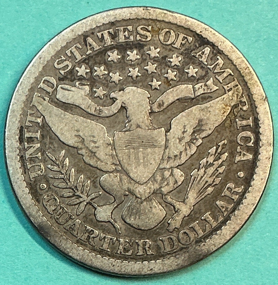 1893 Barber Quarter., Good Circulated Details., Store#QR1188