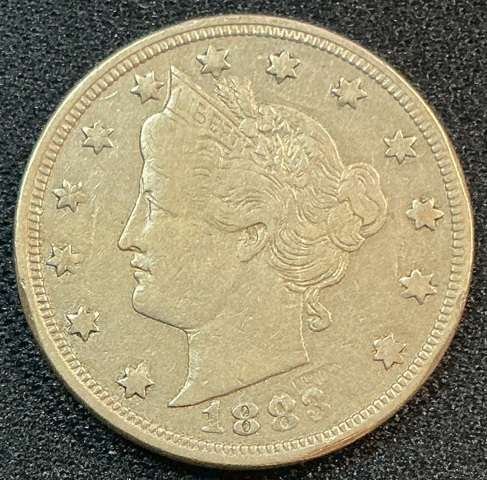 1883 Liberty Nickel., 'No Cents'., Very Fine Circulated Coin., Store Sale #NL867