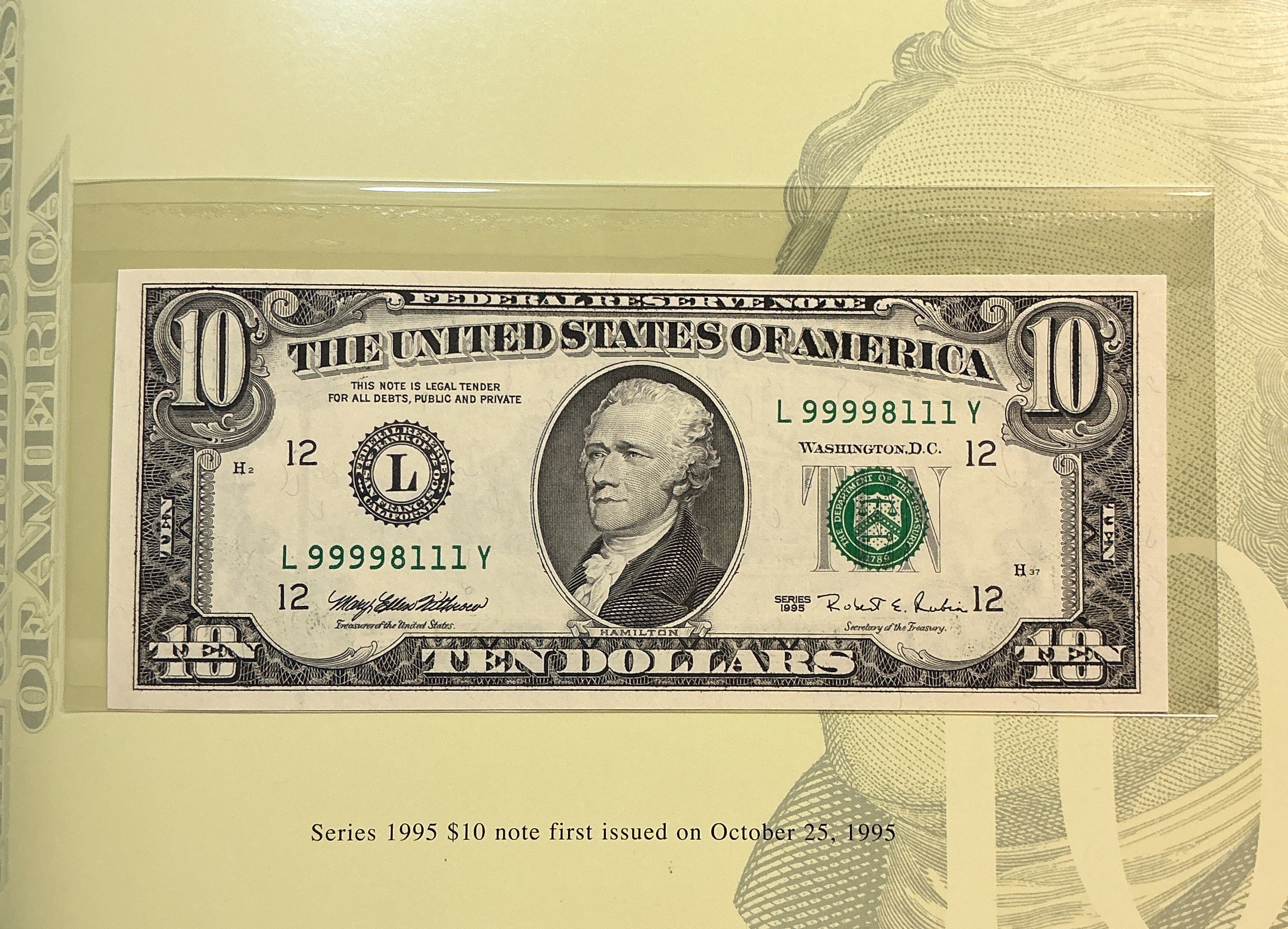 1995, 1999 Premium Federal Reserve Set Series 1995 & 1999, BEP, #FRN011