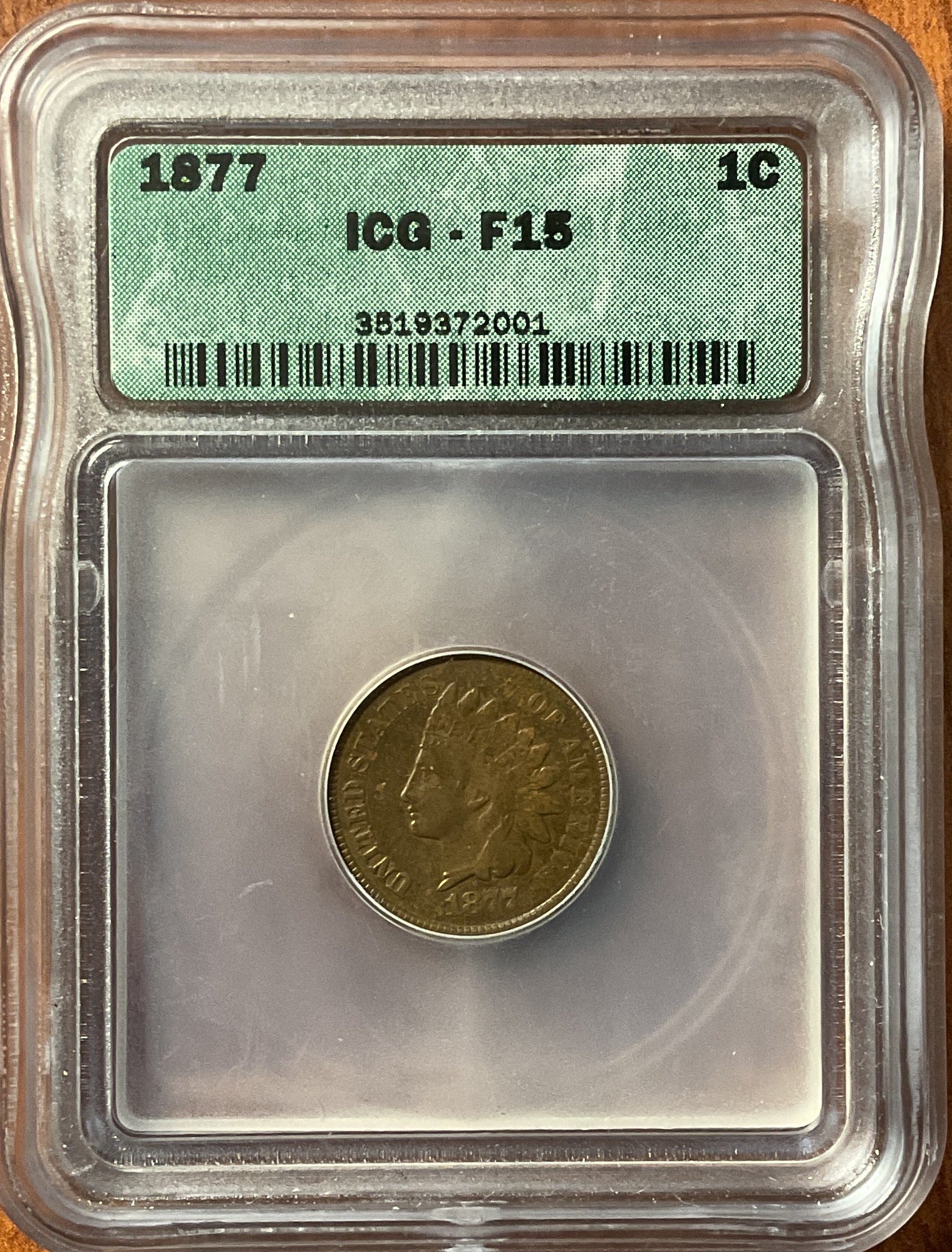1877 Indian Head Cent, F-15, Fine Circulated Coin, Store #CT1195