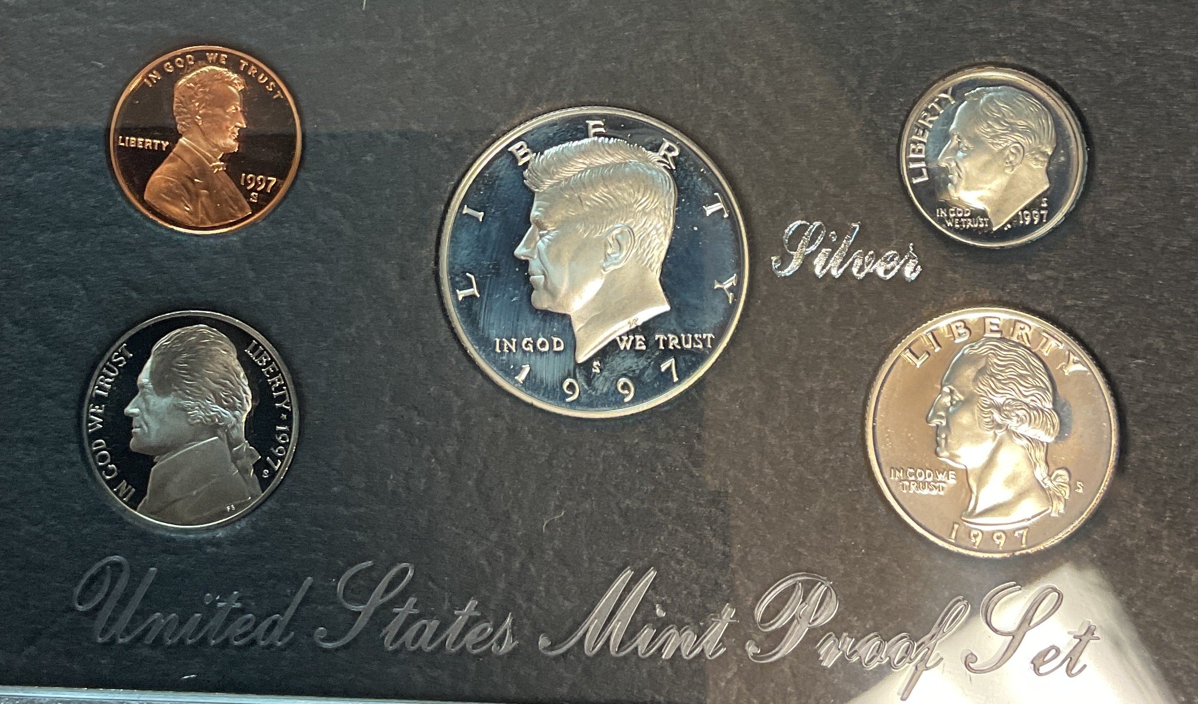 1997 5 Coin Silver Premier Silver Proof Set. U.S. Mint C.O.A, Store #PT036
