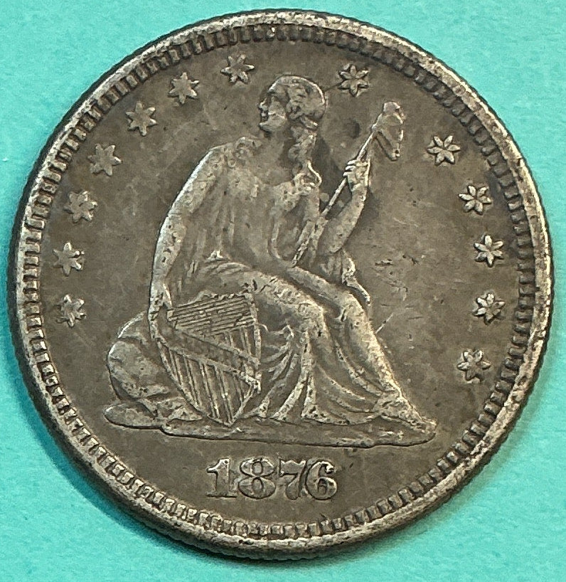 1876 Liberty Seated Quarter., Good Circulated Details., Store#QR1185