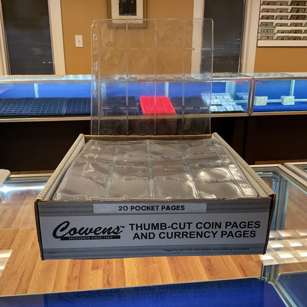 20 Pocket Coin Pages, Thumb-Cut Coin Pages